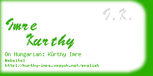 imre kurthy business card